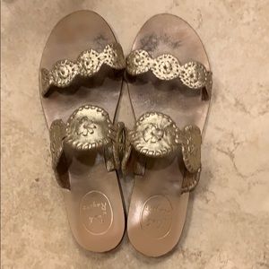 Jack Rogers “Lauren” Gold Flat Sandals